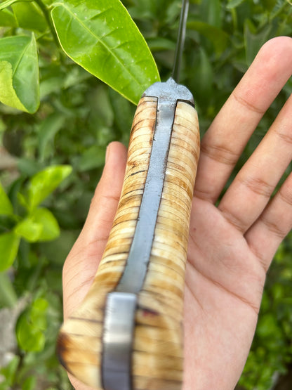 Double-Pronged Dagger made of Damascus