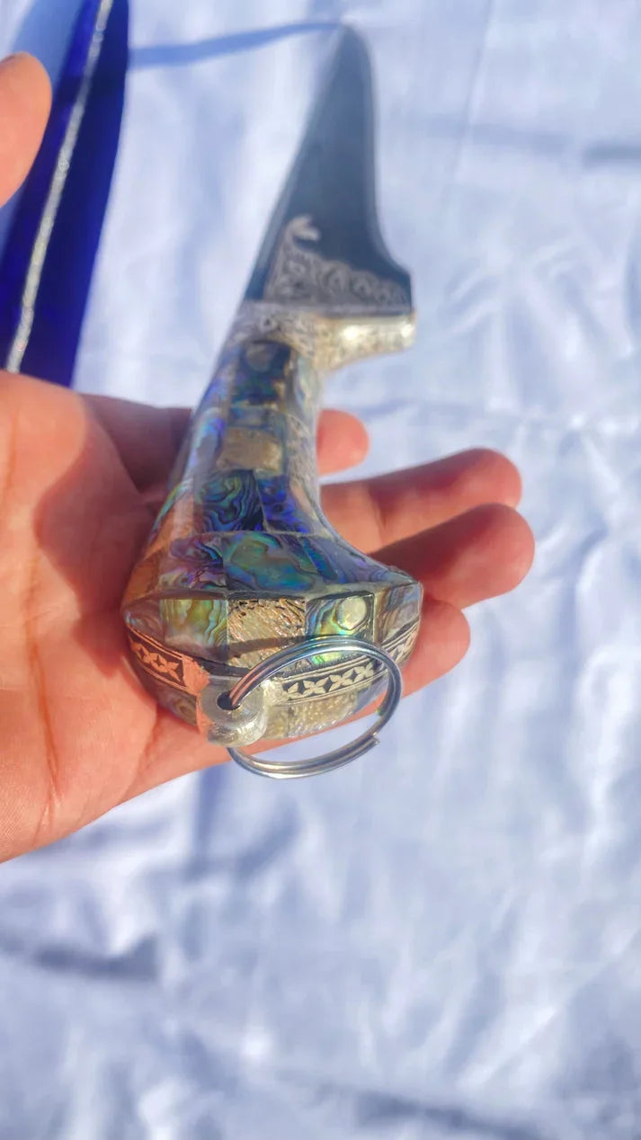 A set of Gold and Silver work Peshkabz with Damascus Blade - SRI ASDHUJ