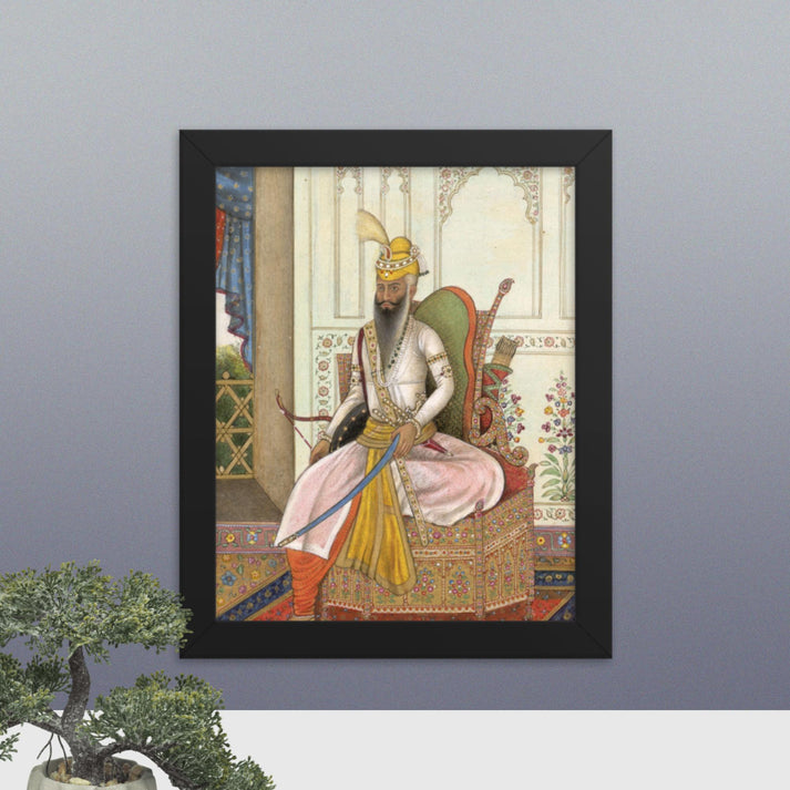 An illustration of Maharaja Ranjit Singh - Framed Print - SRI ASDHUJ