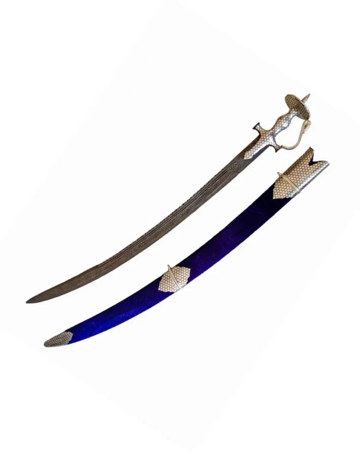 Damascus Blade Tegh With Silver Work - SRI ASDHUJ