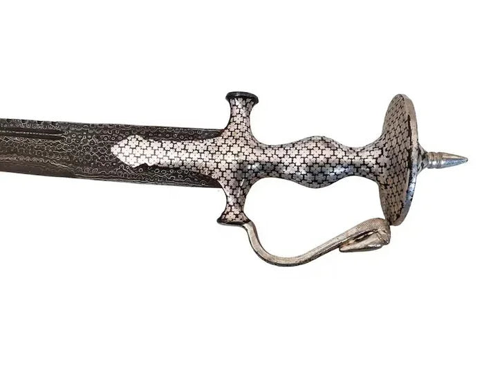 Damascus Blade Tegh With Silver Work - SRI ASDHUJ