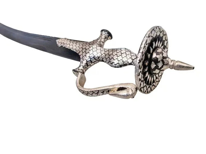 Damascus Blade Tegh With Silver Work - SRI ASDHUJ