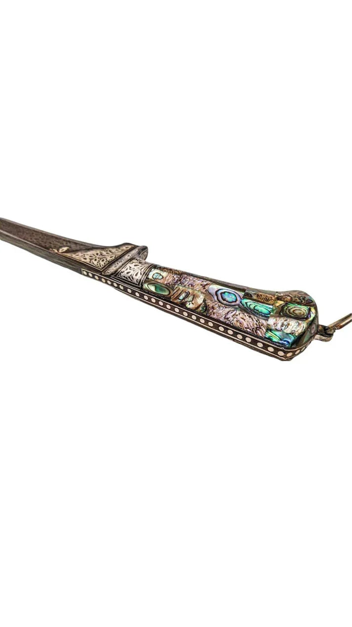 Damascus Peshkabz with Abalone handle and Silver work - SRI ASDHUJ