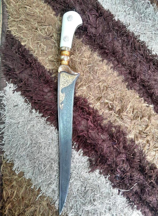 Damascus Peshkabz with Gold Koftgari - SRI ASDHUJ
