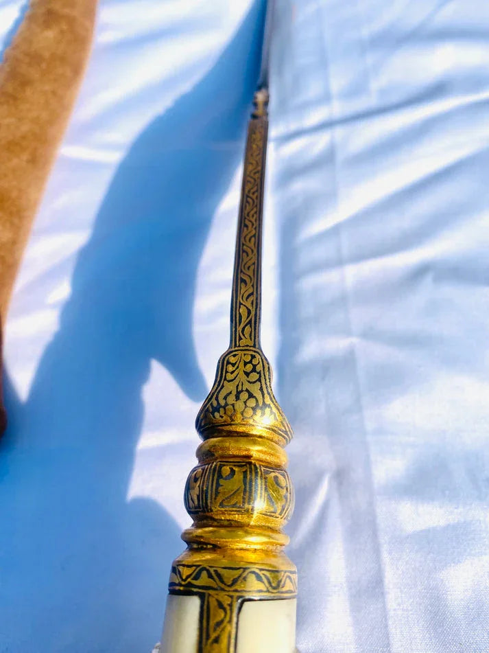 Damascus Peshkabz with Gold Koftgari Work - SRI ASDHUJ