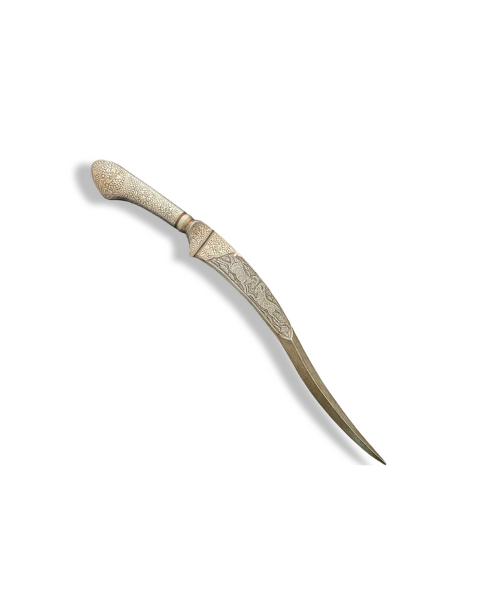 Karoli Dagger with Damascus Blade and Silver Work - SRI ASDHUJ