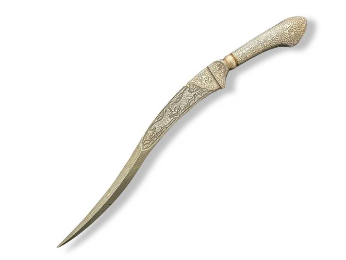 Karoli Dagger with Damascus Blade and Silver Work - SRI ASDHUJ