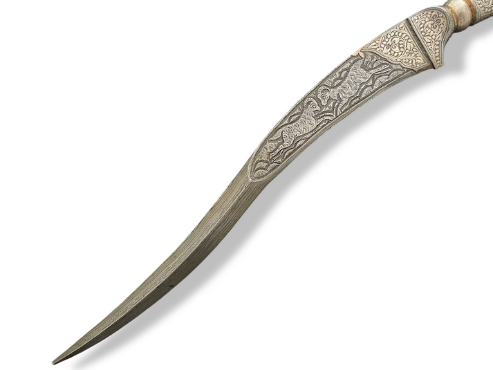 Karoli Dagger with Damascus Blade and Silver Work - SRI ASDHUJ