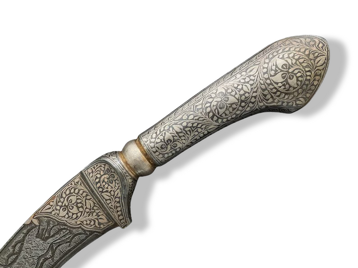 Karoli Dagger with Damascus Blade and Silver Work - SRI ASDHUJ