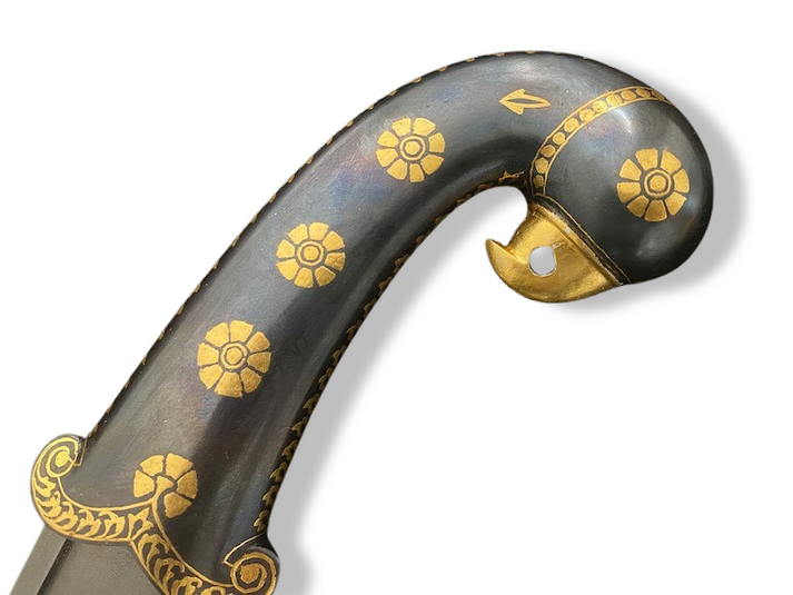 Parrot Hilt Khanjar with original Gold Koftgari work and a fine Blade - SRI ASDHUJ