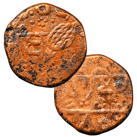 Rare Sikh Empire Copper Paisa Coin of Ranjit Singh of Amritsar Mint