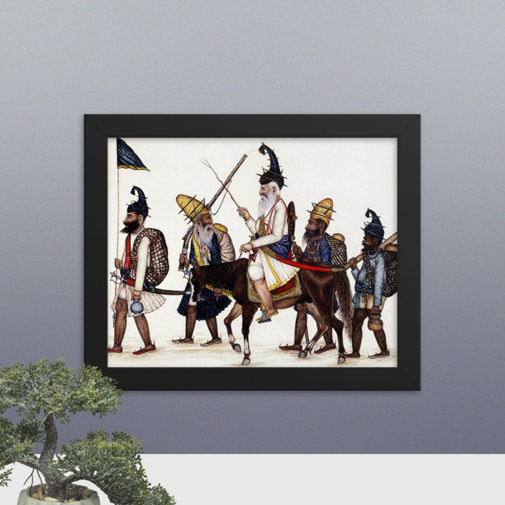 Sikh Akalis on the March - Framed Print - SRI ASDHUJ