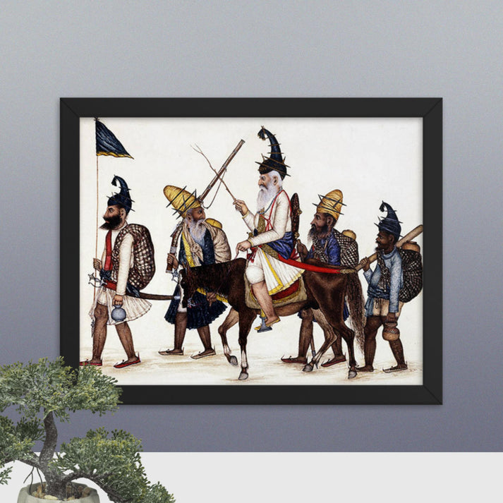 Sikh Akalis on the March - Framed Print - SRI ASDHUJ