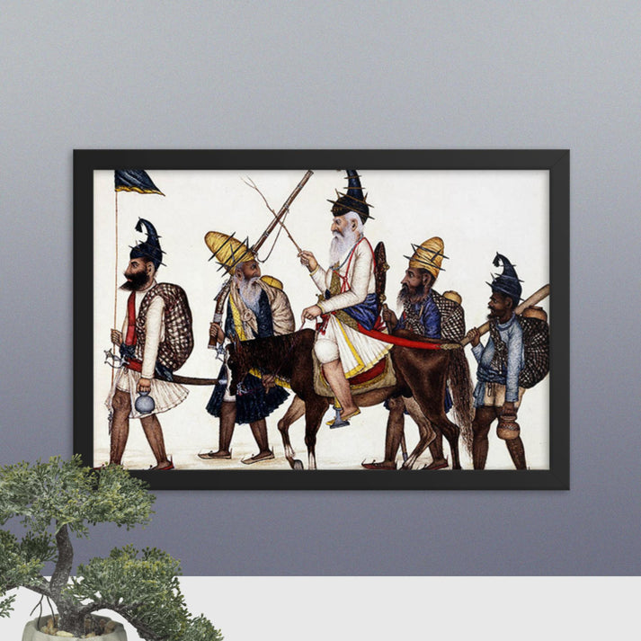Sikh Akalis on the March - Framed Print - SRI ASDHUJ